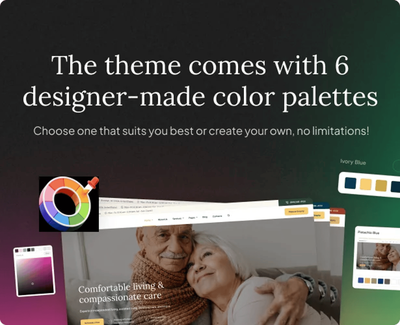 Harmony Care - Private Nursing Home WordPress Theme - Color Palettes | CMSMasters studio