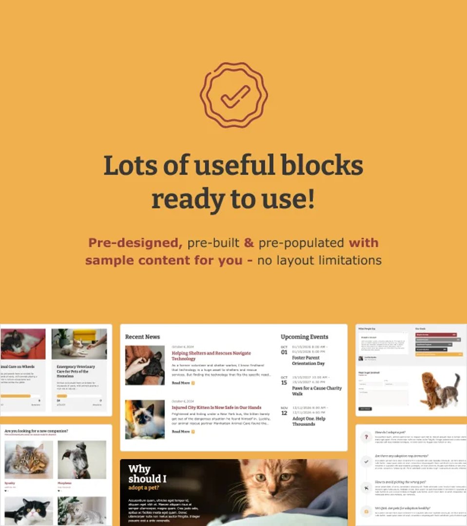 Pet Rescue - Animals and Shelter Charity WP Theme - Useful Blocks | CMSMasters studio