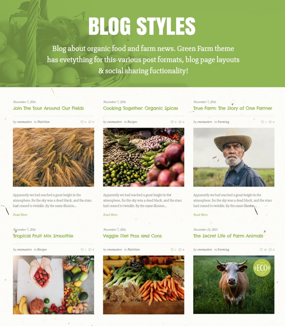Green Farm - Organic Food WordPress Theme - Blog Styles