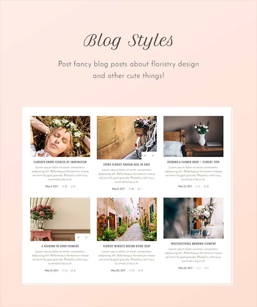 Flower Shop - Decoration Store and Floristic WordPress Theme - Blog Styles