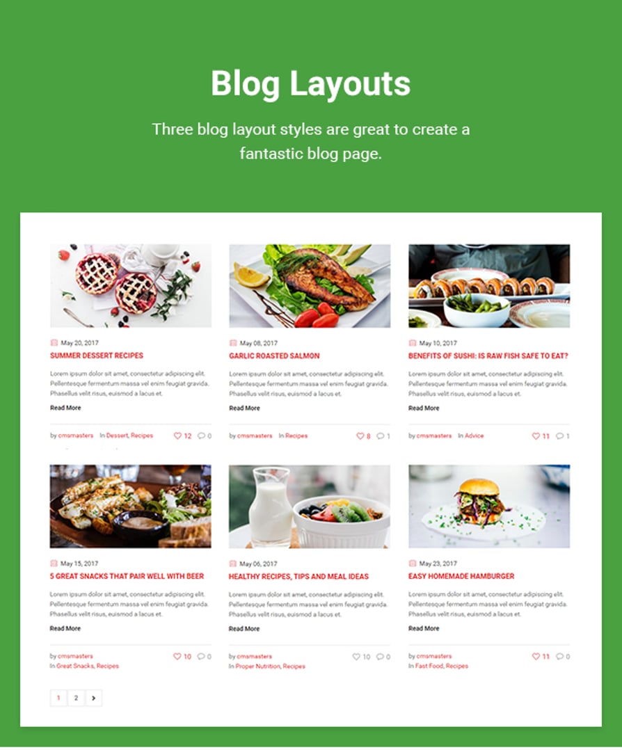 Food Market - Grocery Store and Shop WordPress Theme - Blog Styles