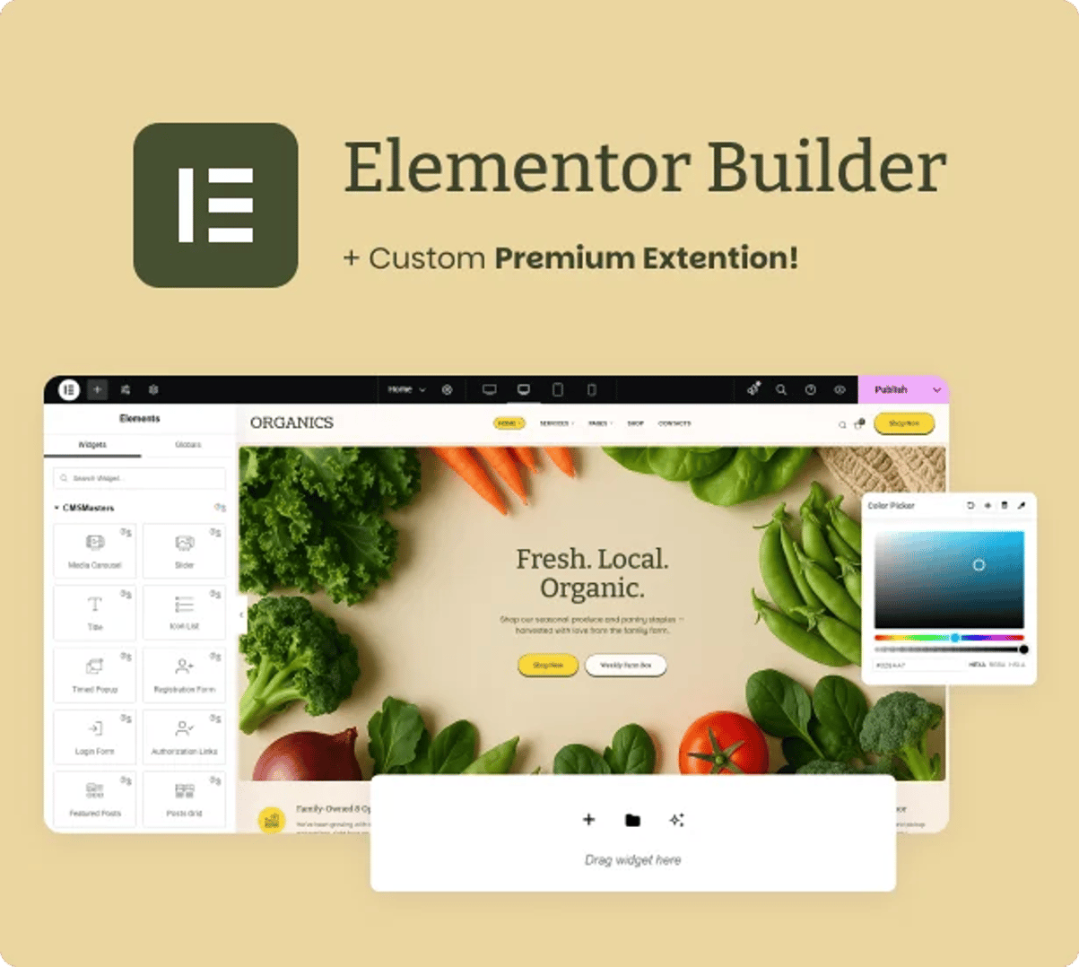 Organics - Agriculture & Food Farm WordPress Theme - Elementor Builder | CMSMasters studio