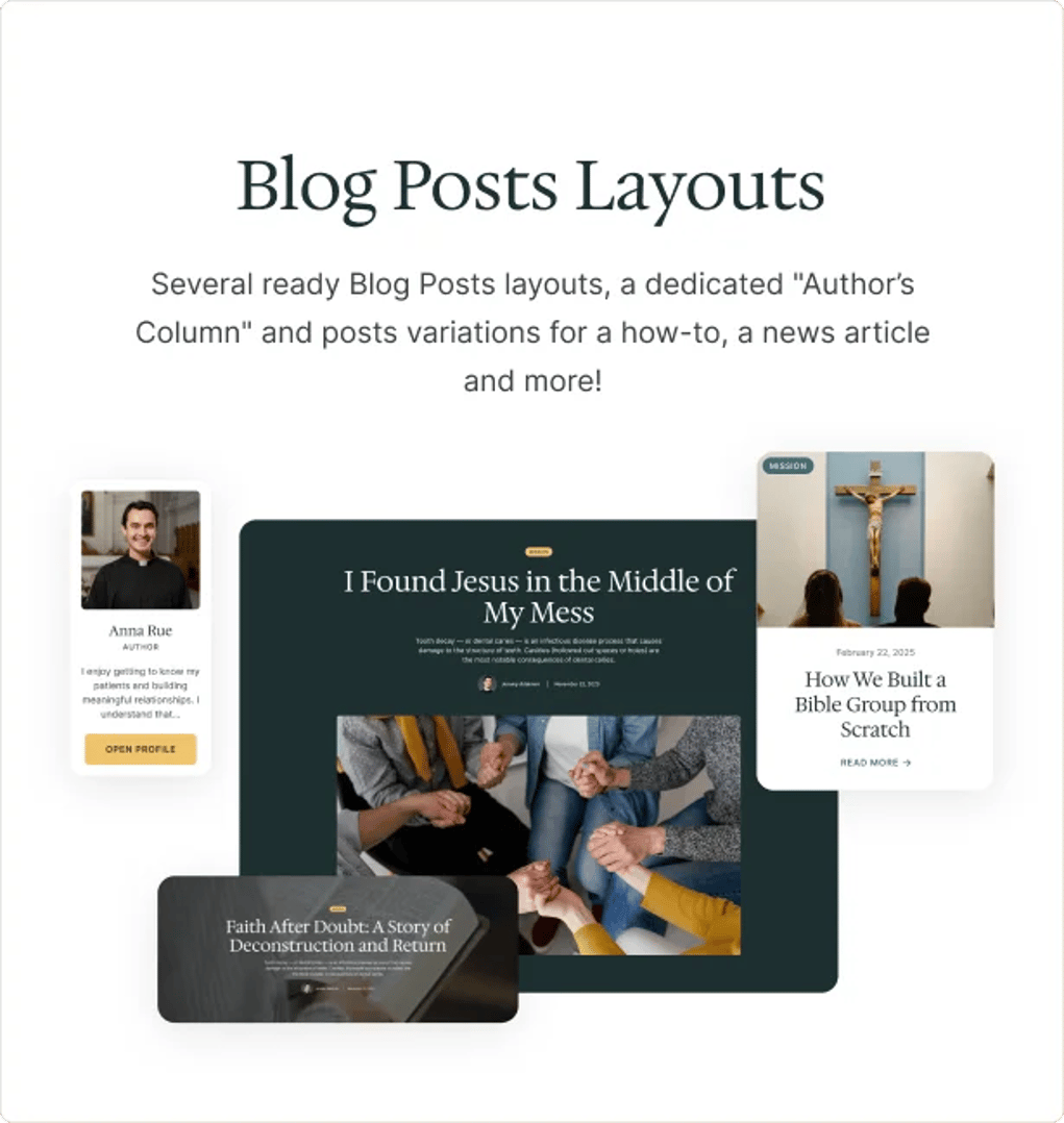 Parish Church - Religion & Charity WordPress Theme - Blog Posts Layouts | CMSMasters studio
