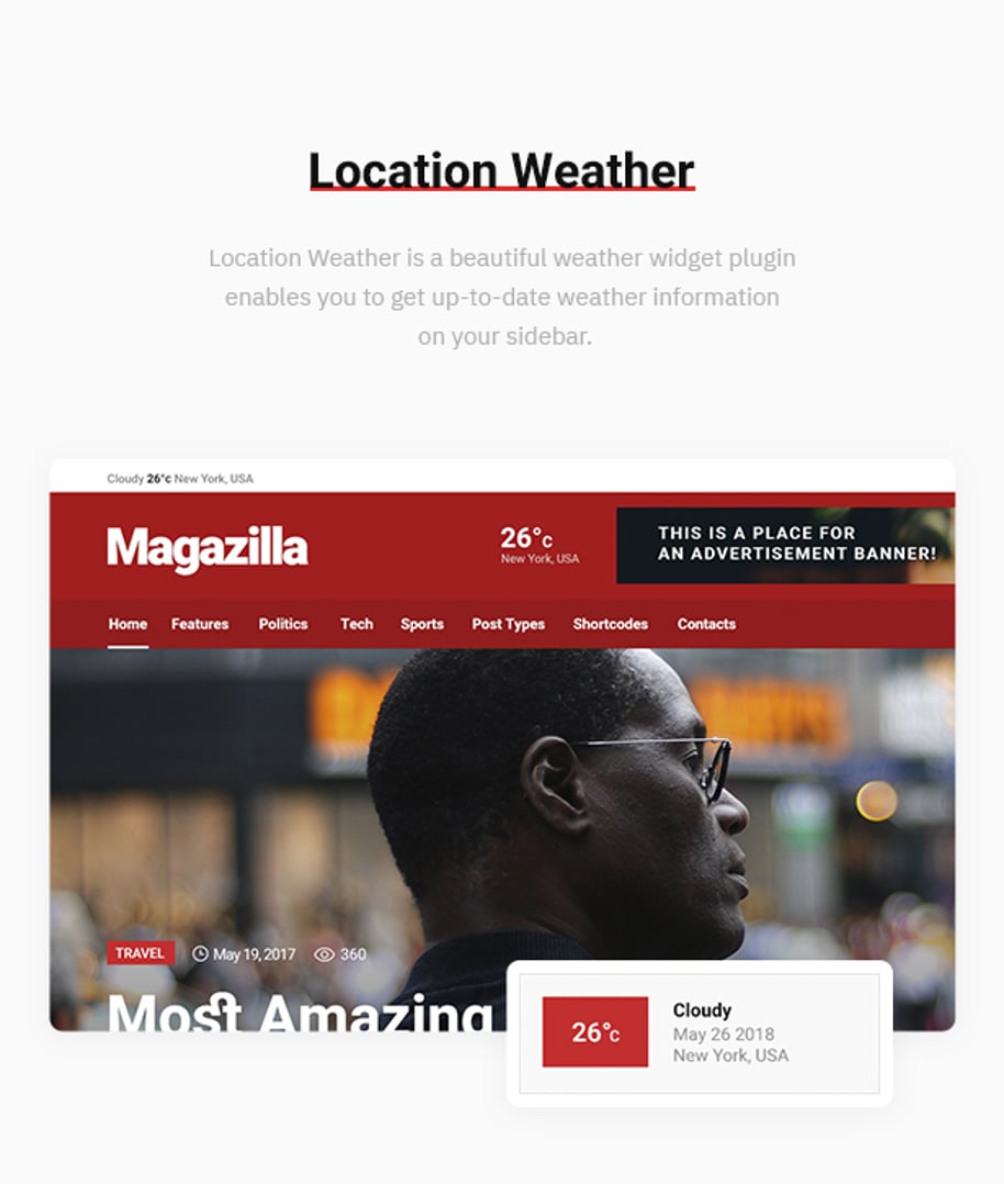 Magazilla – News and Magazine WordPress Theme - Location Weather | Cmsmasters studio