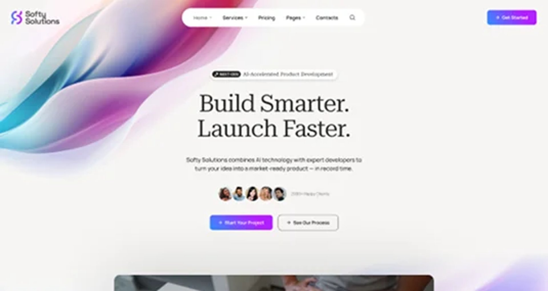Softy Solutions - IT Services & Digital Agency WordPress Theme - Home One Light | CMSMasters studio
