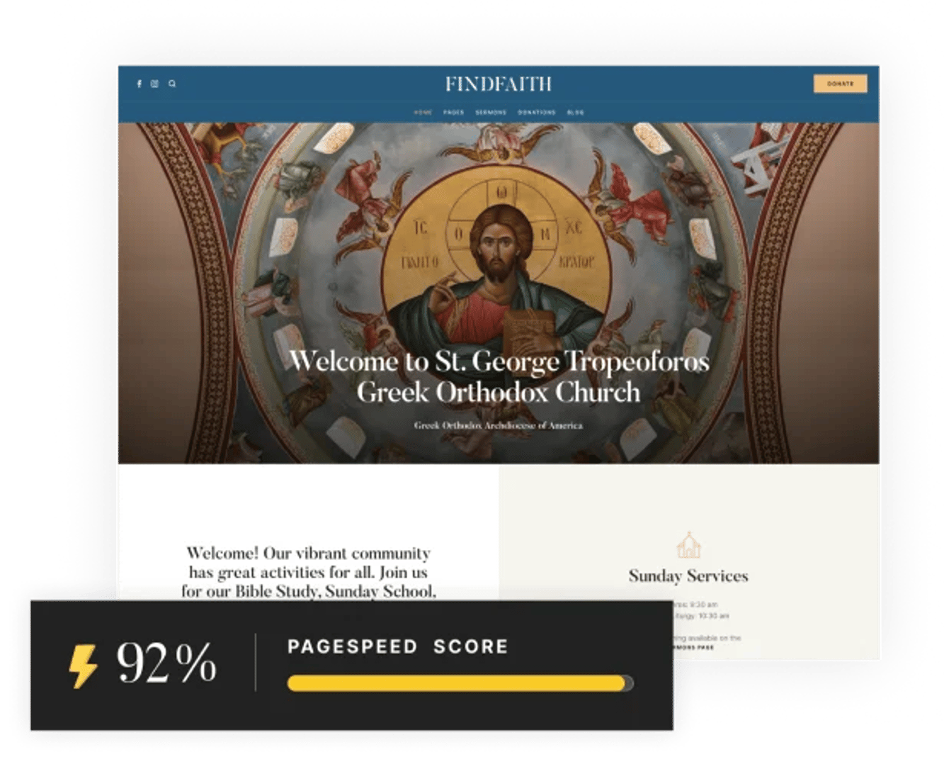 Christian - Church WordPress Theme - Google PageSpeed Insights Performance Score 80+ | cmsmasters studio