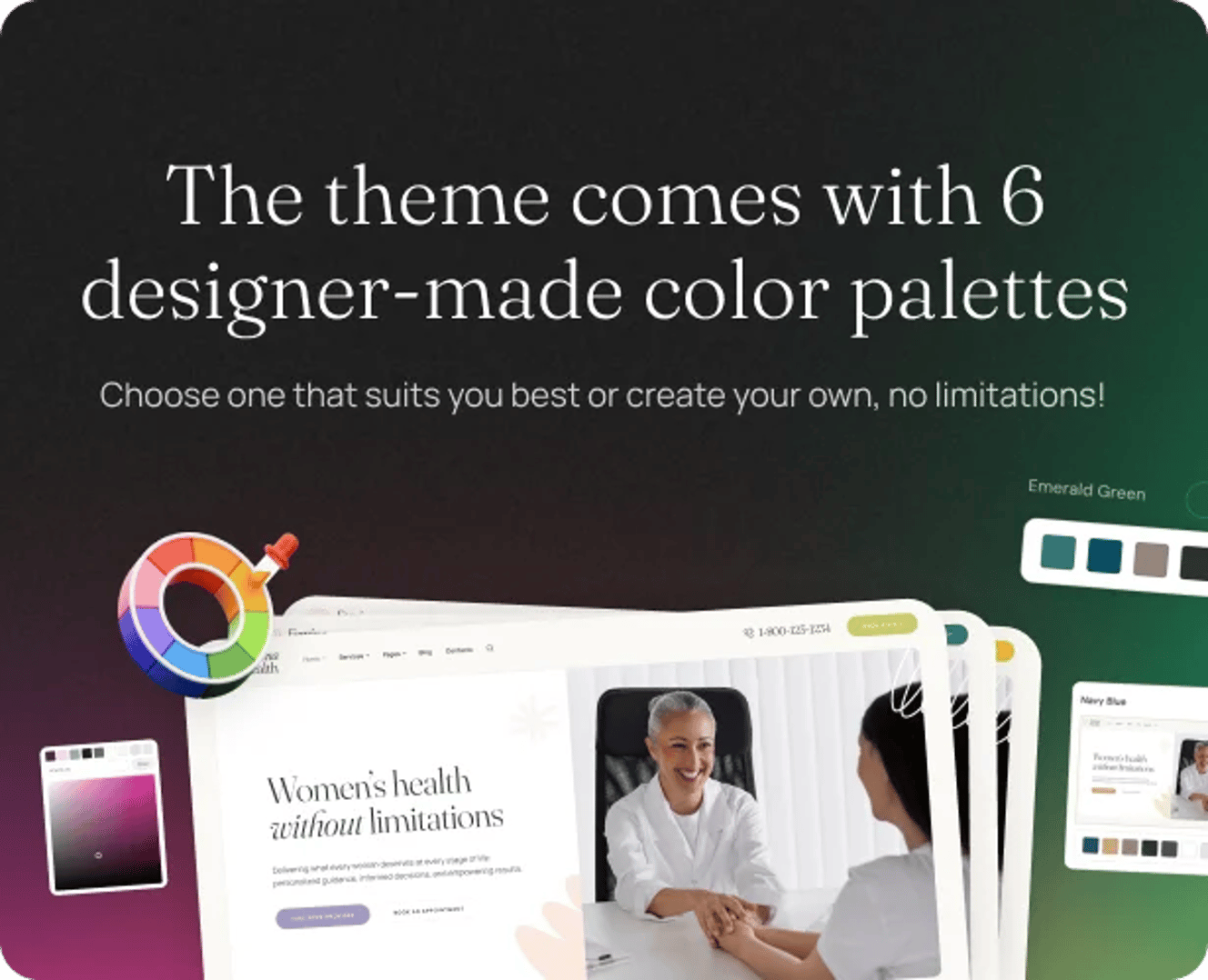 Femina Health - Fertility Clinic Medical WordPress Theme - Color Palettes | CMSMasters studio