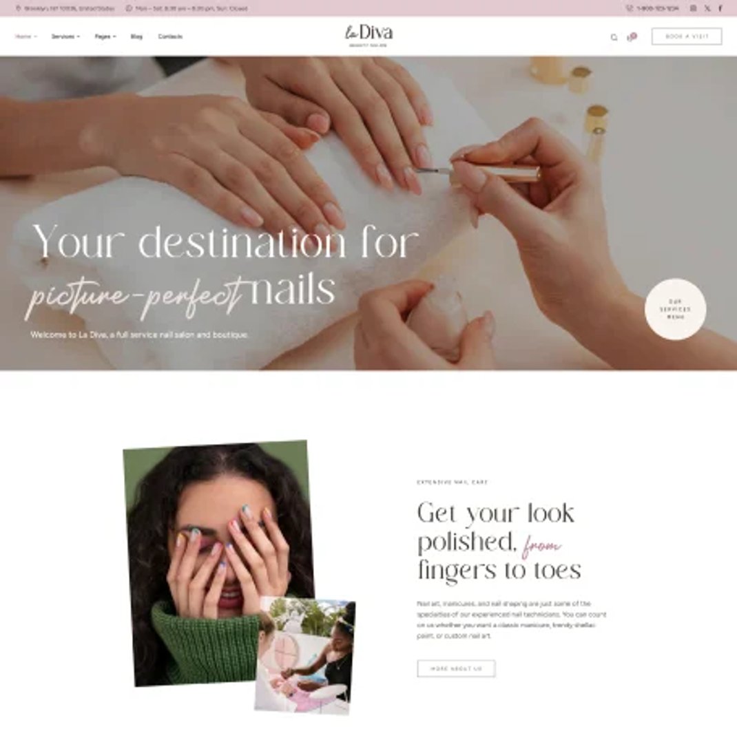 La Diva - Beauty Salon & Spa WordPress Theme - Nail Bar | CMSMasters studio