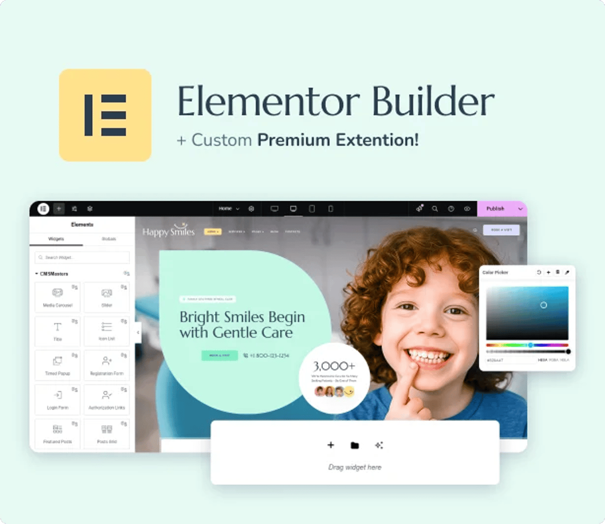 Happy Smiles - Pediatric Dental Clinic & Dentist WordPress Theme - Elementor Builder | CMSMasters studio
