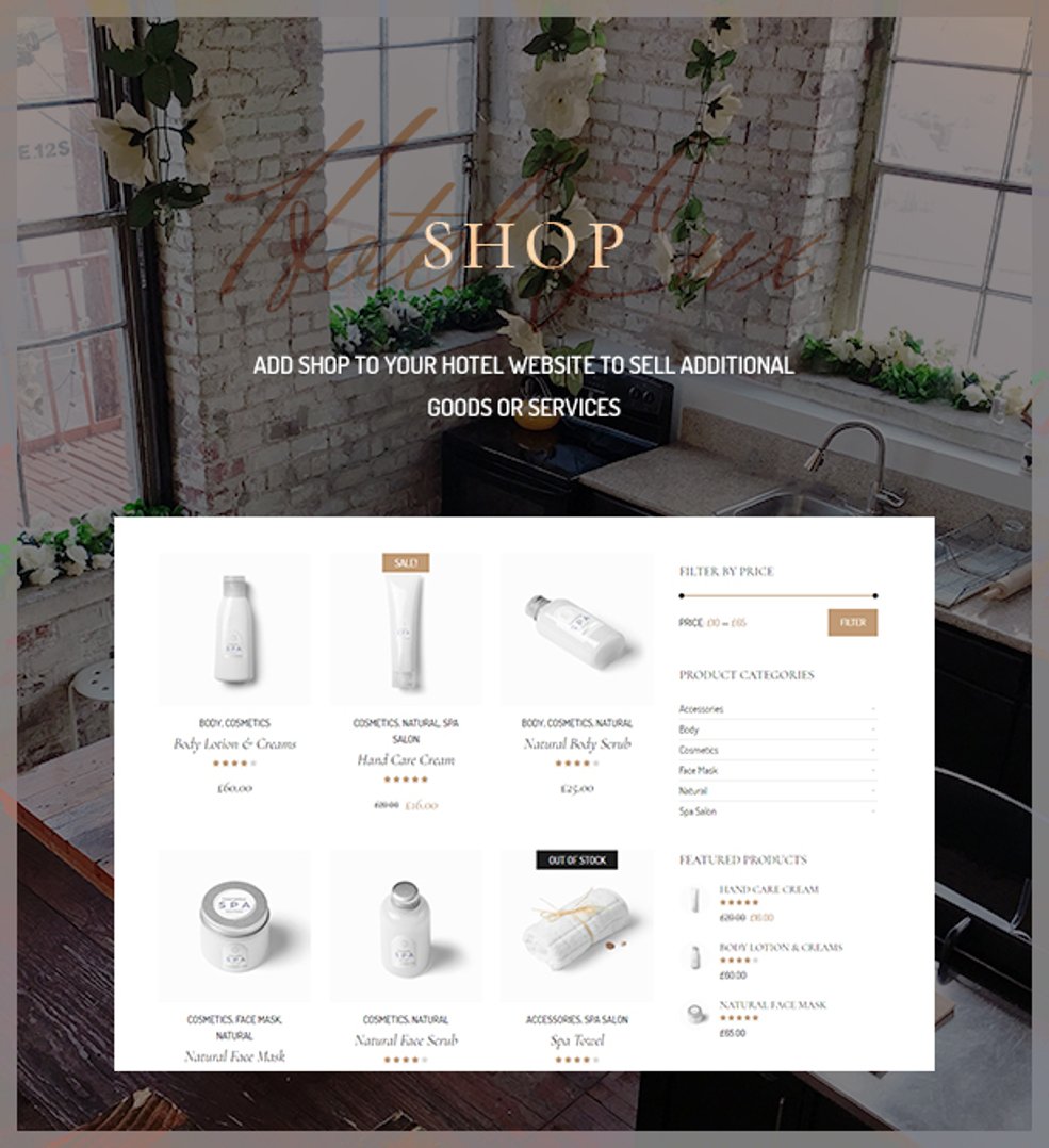 Hotel Lux - Resort & SPA WordPress Theme - Shop