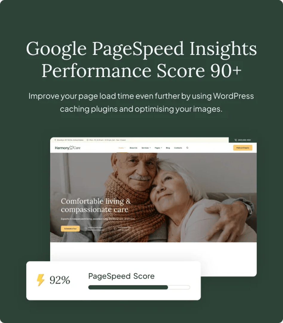 Harmony Care - Private Nursing Home WordPress Theme - Performance Score 90+ | CMSMasters studio