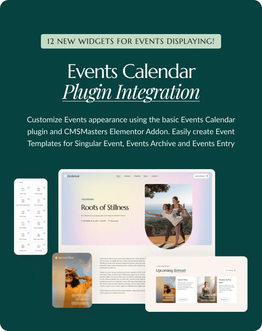Zen Retreat - Wellness Resort & Yoga WordPress Theme - Events Calendar Plugin Integration | CMSMasters studio