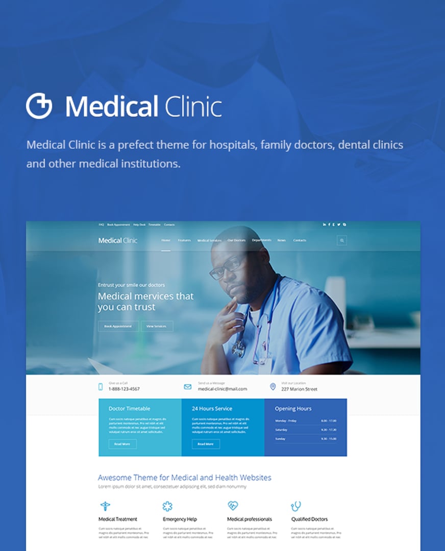 Medical Clinic - Doctor and Hospital Health WordPress Theme