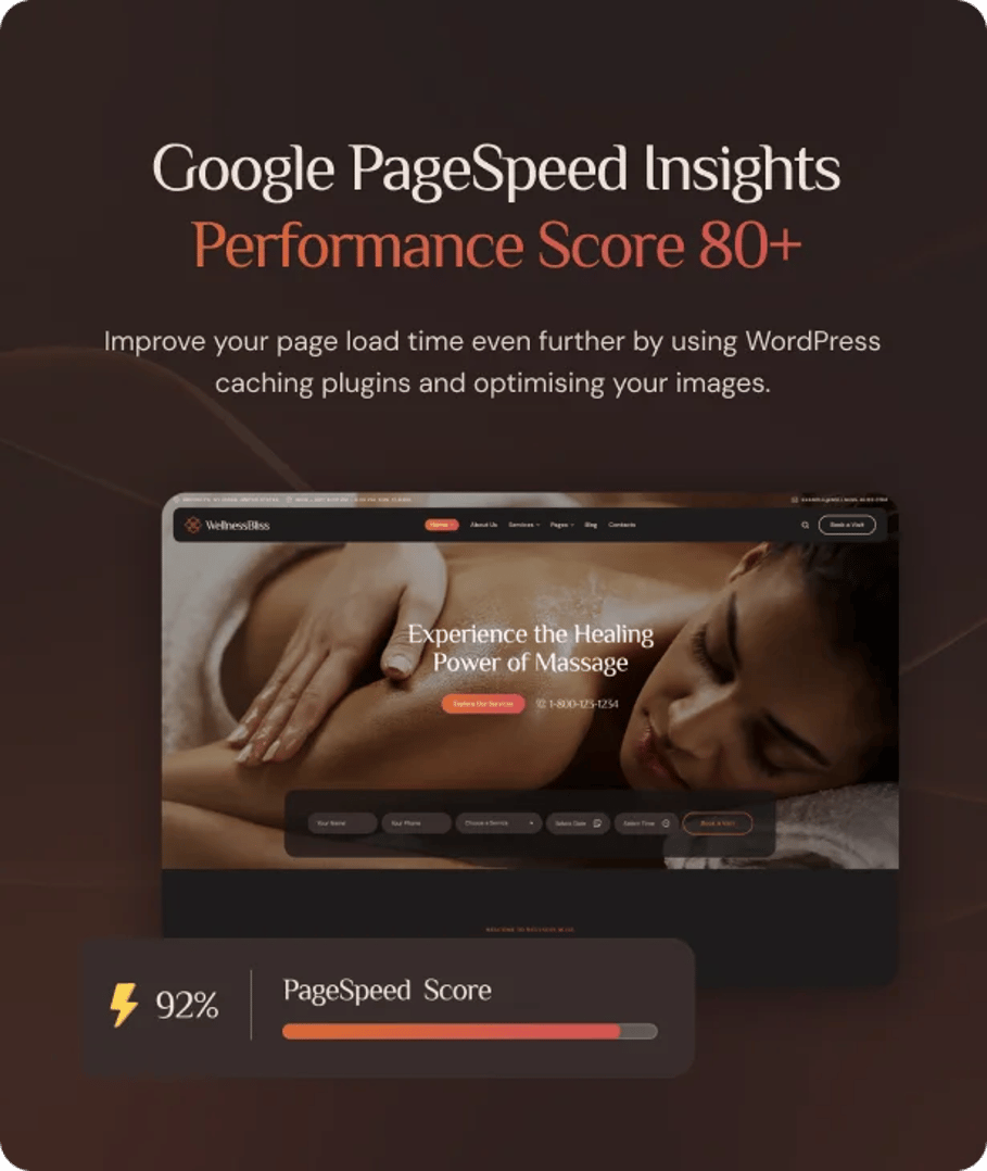 Wellness Bliss - Massage Salon & Spa WordPress Theme - Performance Score 90+ | CMSMasters studio