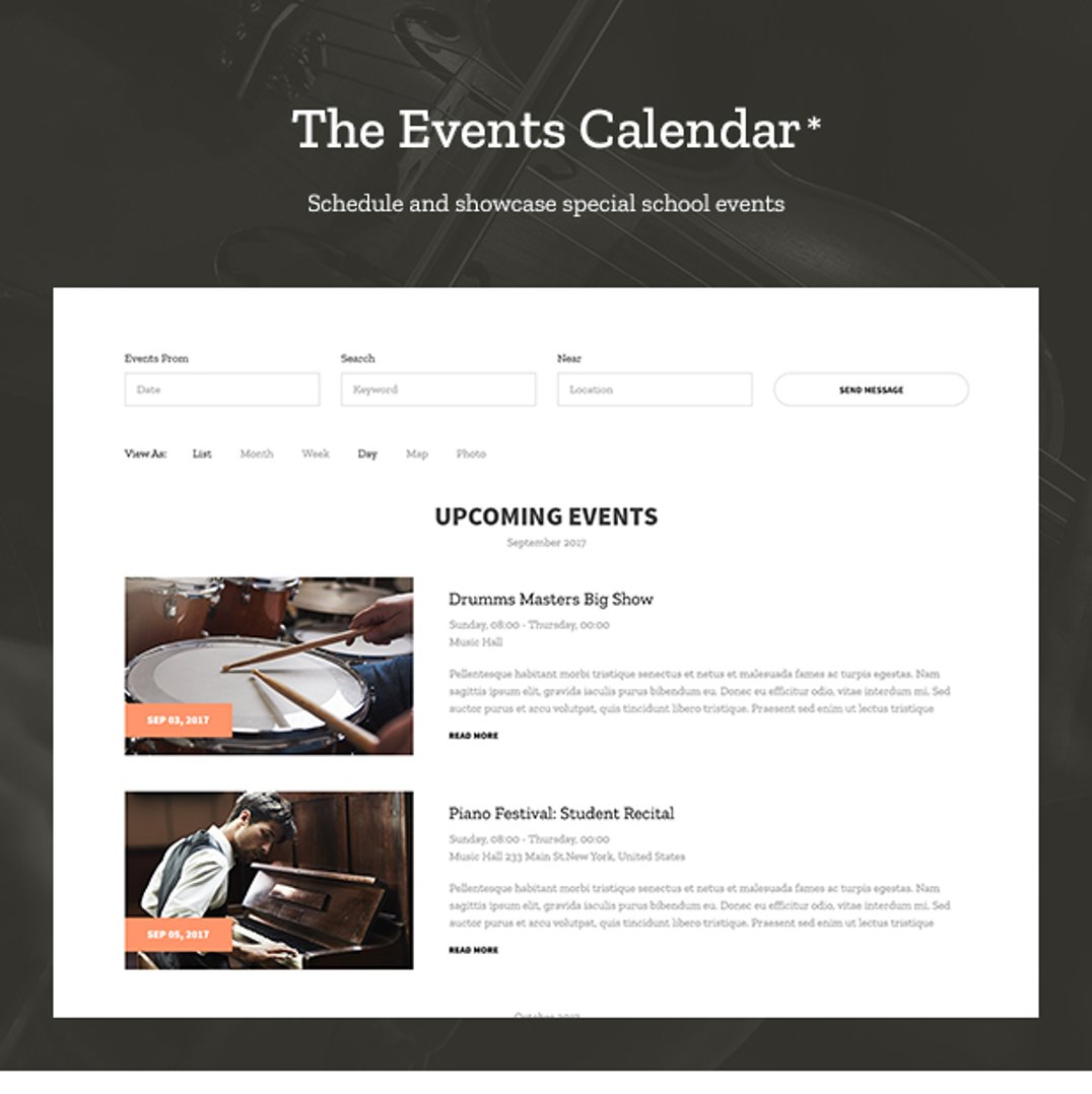 Solfeggio - Music School Theme - The Events Calendar