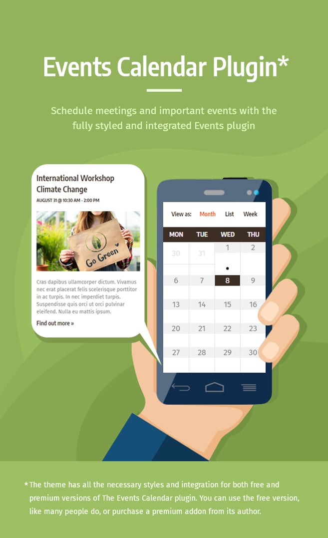 Ecologie - Environmental NGO & Ecology WordPress Theme - Events Calendar Plugin | cmsmasters studio