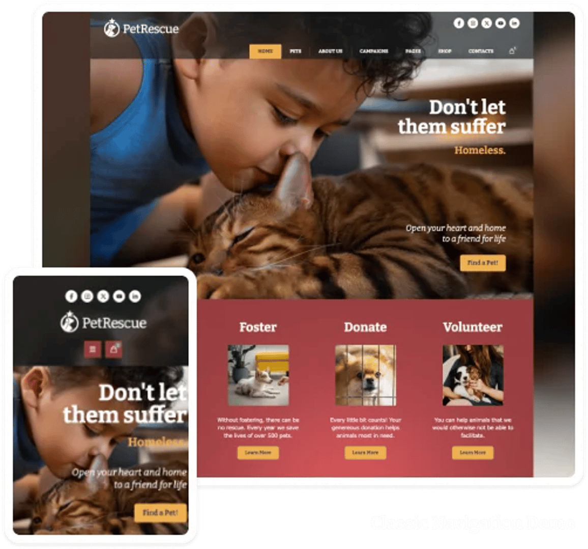 Pet Rescue - Animals and Shelter Charity WP Theme - Homepage 2 | CMSMasters studio