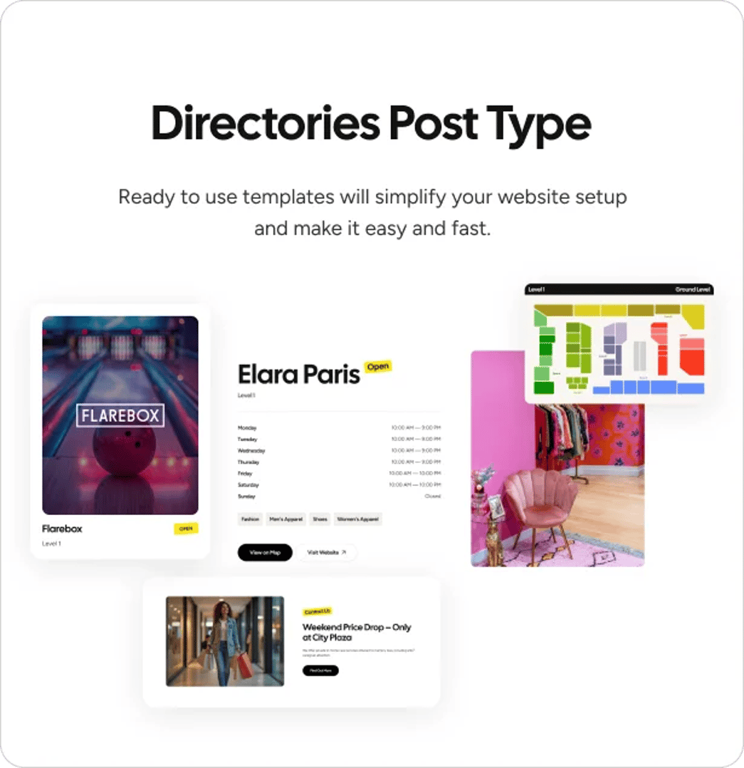City Plaza - Entertainment Center & Shopping Mall WordPress Theme - Directories Post Type | CMSMasters studio