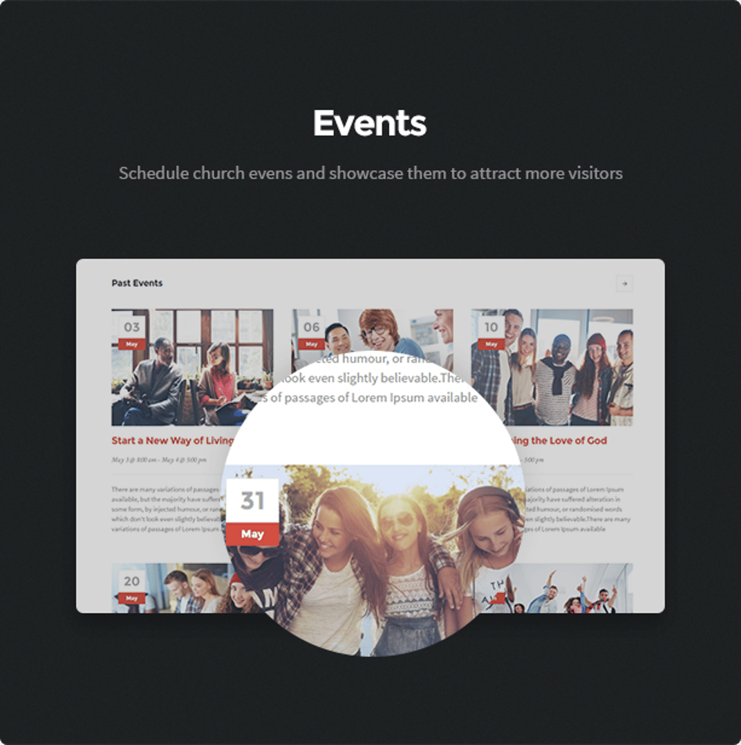 My Religion WordPress Theme - Events