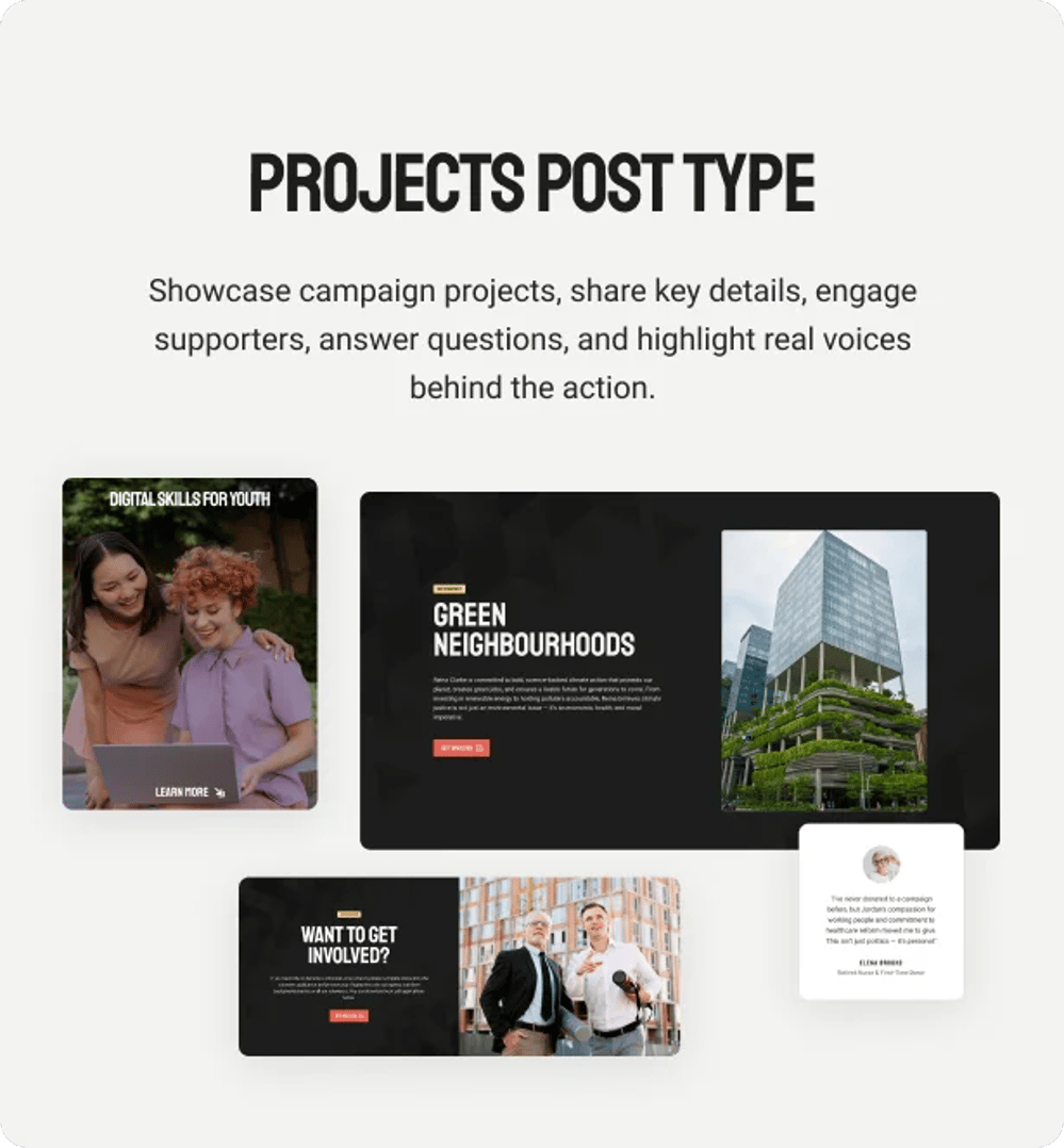 Campaigner - Political Candidate & Election WordPress Theme - Projects Post Type | CMSMasters studio