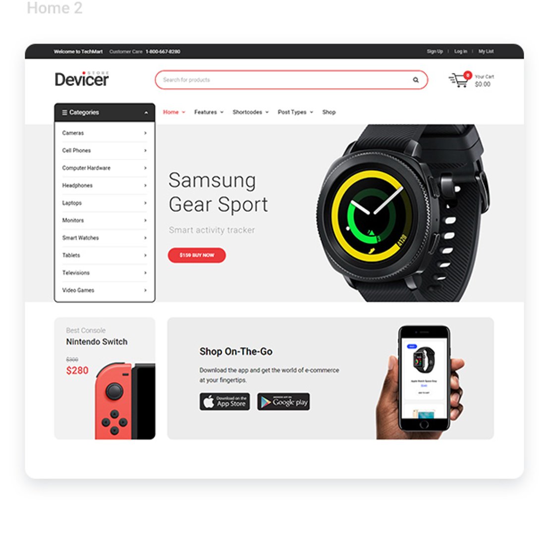 Devicer - Electronics, Mobile & Tech Store WordPress Theme - Home 2