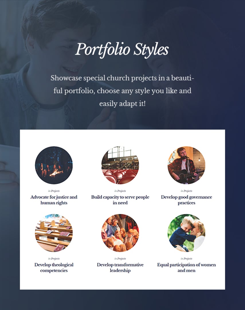 Salvation - Church & Religion WP Theme - Portfolio Styles