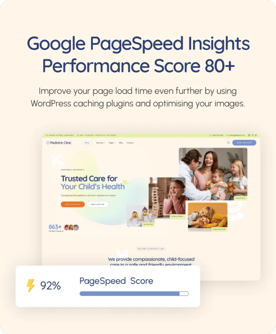 Pediatric Clinic - Children’s & Family Doctor Medical WordPress Theme - Performance Score 90+ | CMSMasters studio