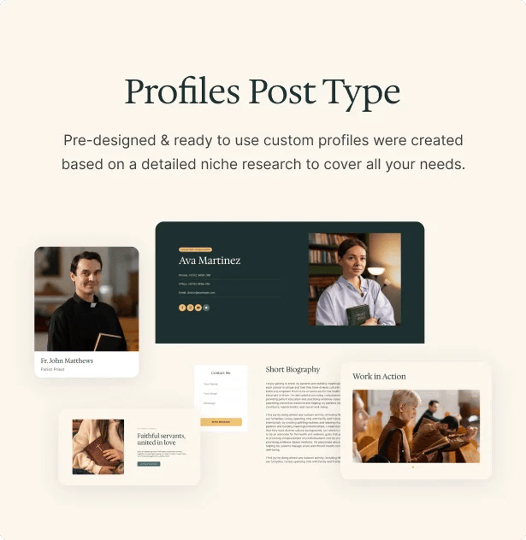 Parish Church - Religion & Charity WordPress Theme - Profiles Post Type | CMSMasters studio