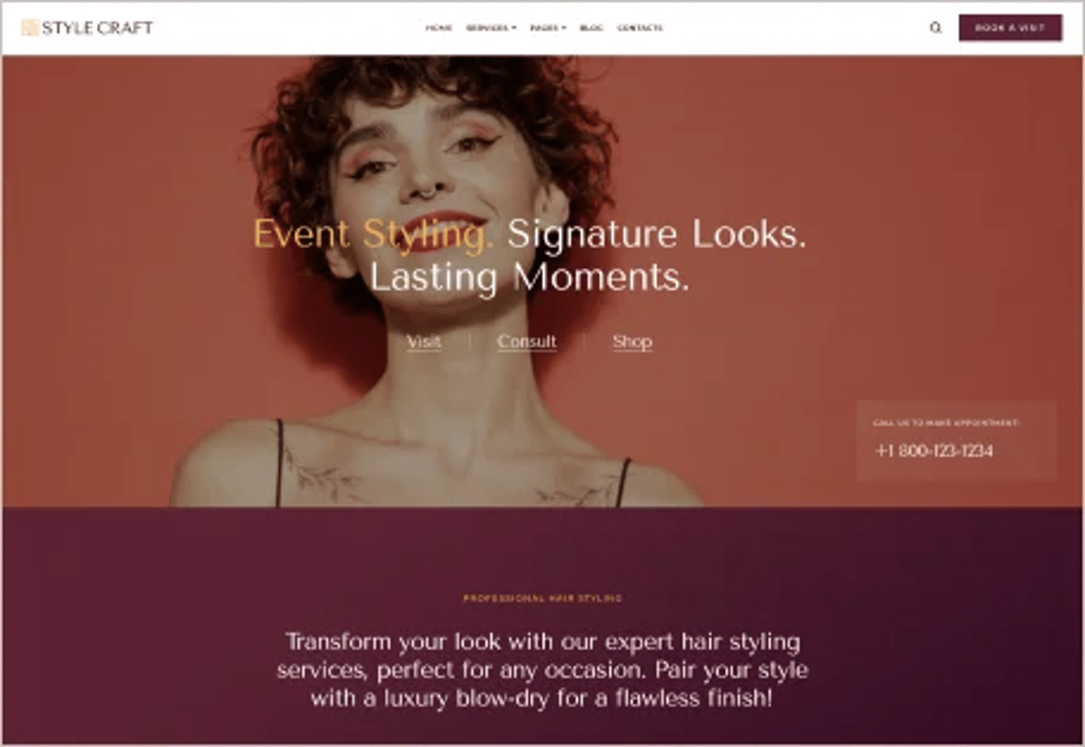 Style Craft - Hairdresser & Hair Salon WordPress Theme - Event Styling | CMSMasters studio