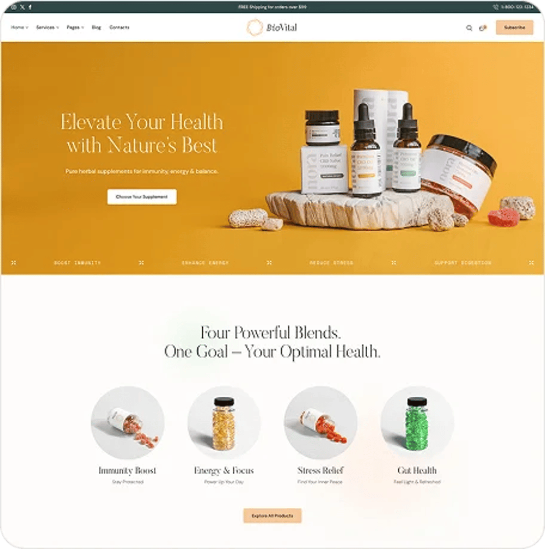 BioVital - Functional Medicine Doctor WordPress Theme - Home Three: Product Landing | CMSMasters studio