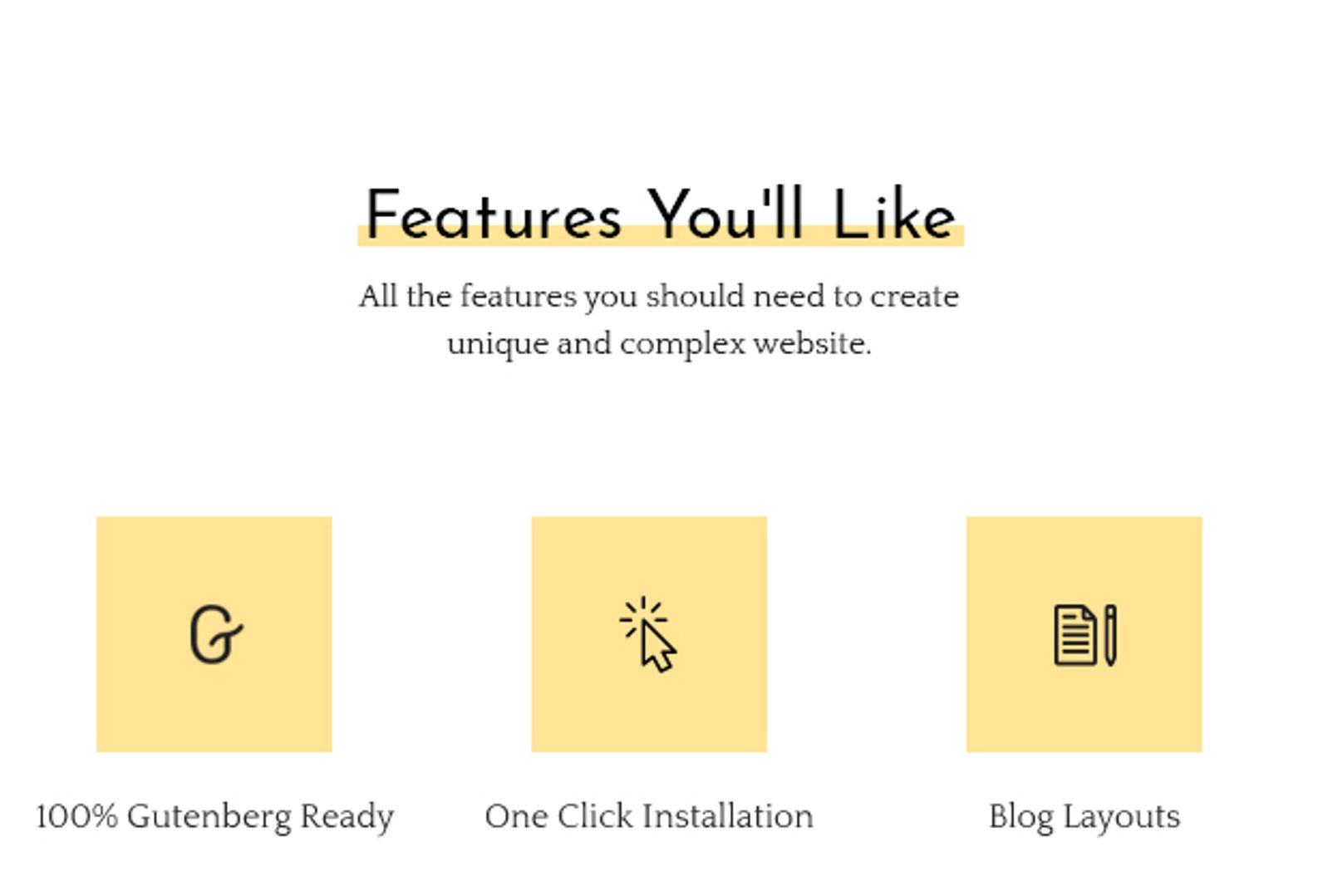 Guten Tag - 100% Gutenberg Blog WordPress Theme - Features | cmsmasters studio