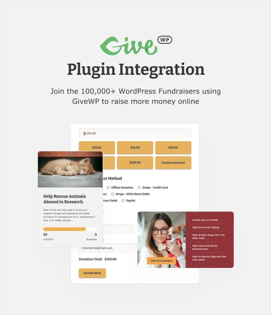 Pet Rescue - Animals and Shelter Charity WP Theme - Give Plugin Integration | CMSMasters studio