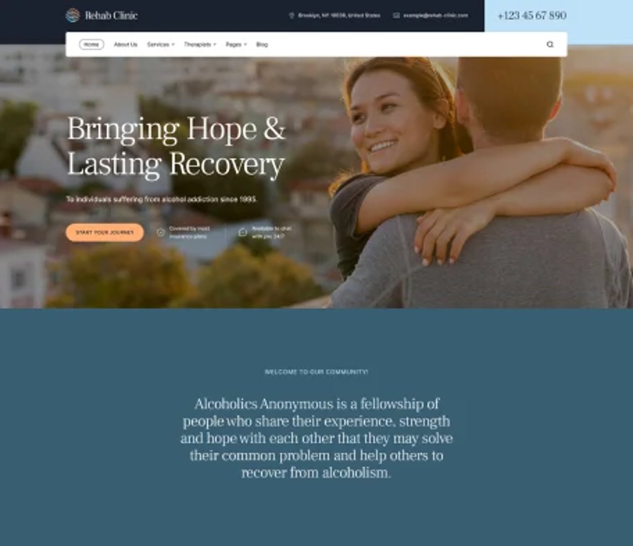 Rehab Clinic - Addiction Recovery Center WordPress Theme - Young Adult Treatment Center | CMSMasters studio