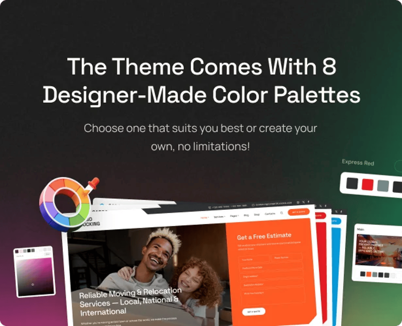 Cargo Trucking - Transportation Services & Logistics WordPress Theme - 8 Designer-Made Color Palettes | CMSMasters studio