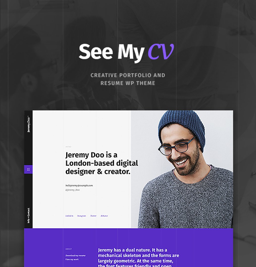 See My CV - Resume & vCard WordPress Theme