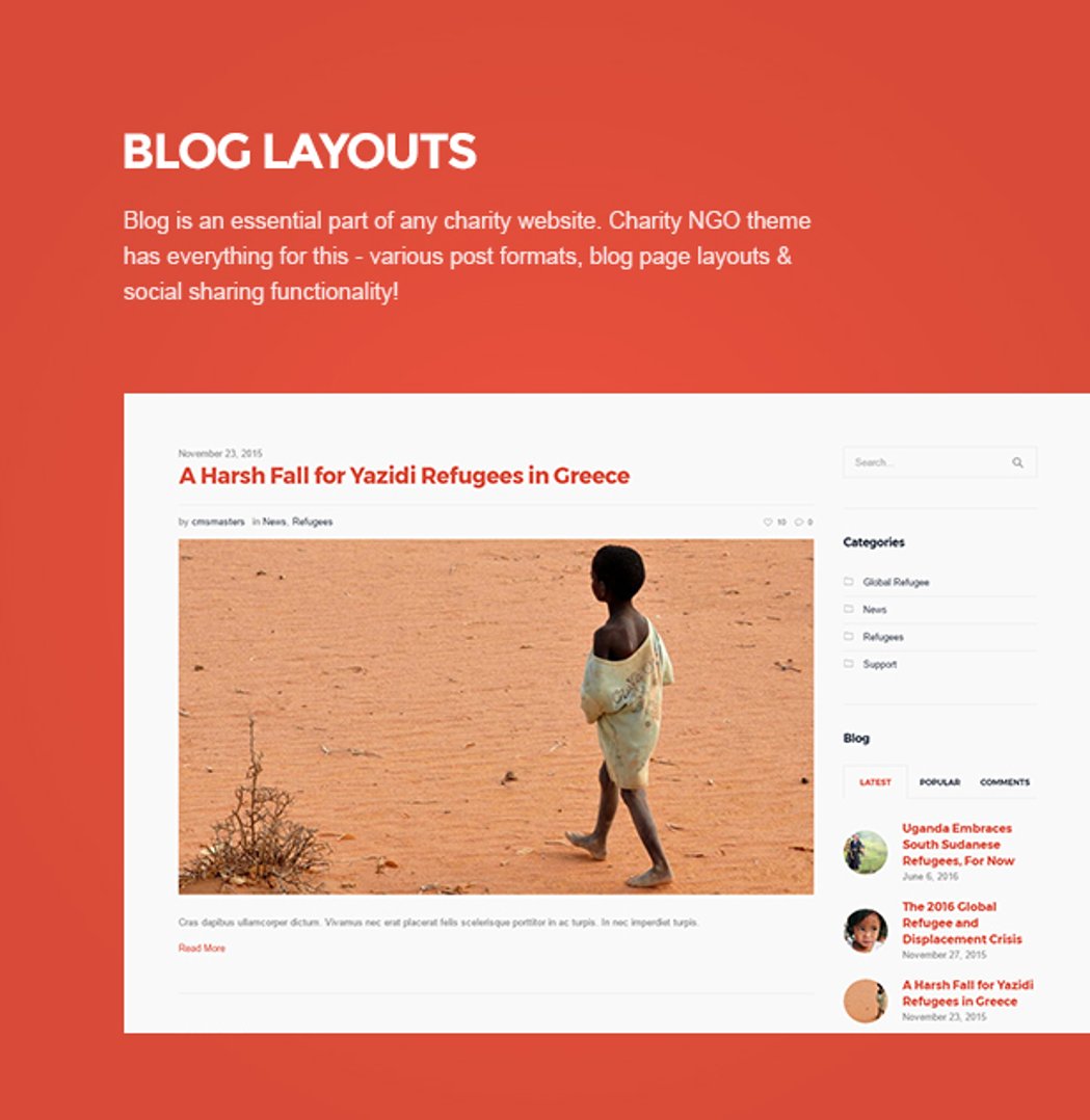 Charity NGO - Donation & Nonprofit Organization WordPress Theme - Blog Layouts