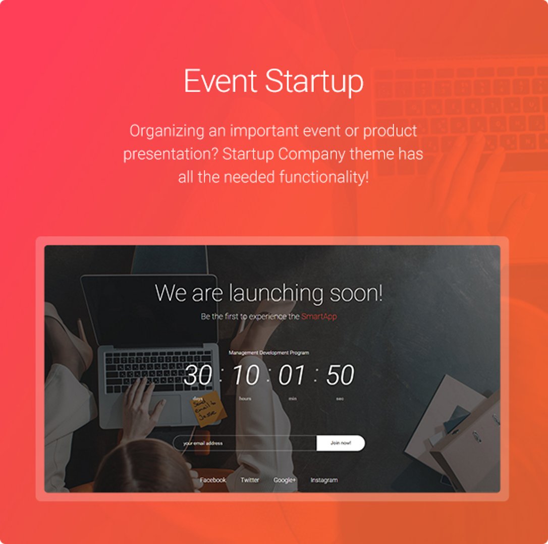 Startup Company - WordPress Theme for Business & Technology - Event Startup