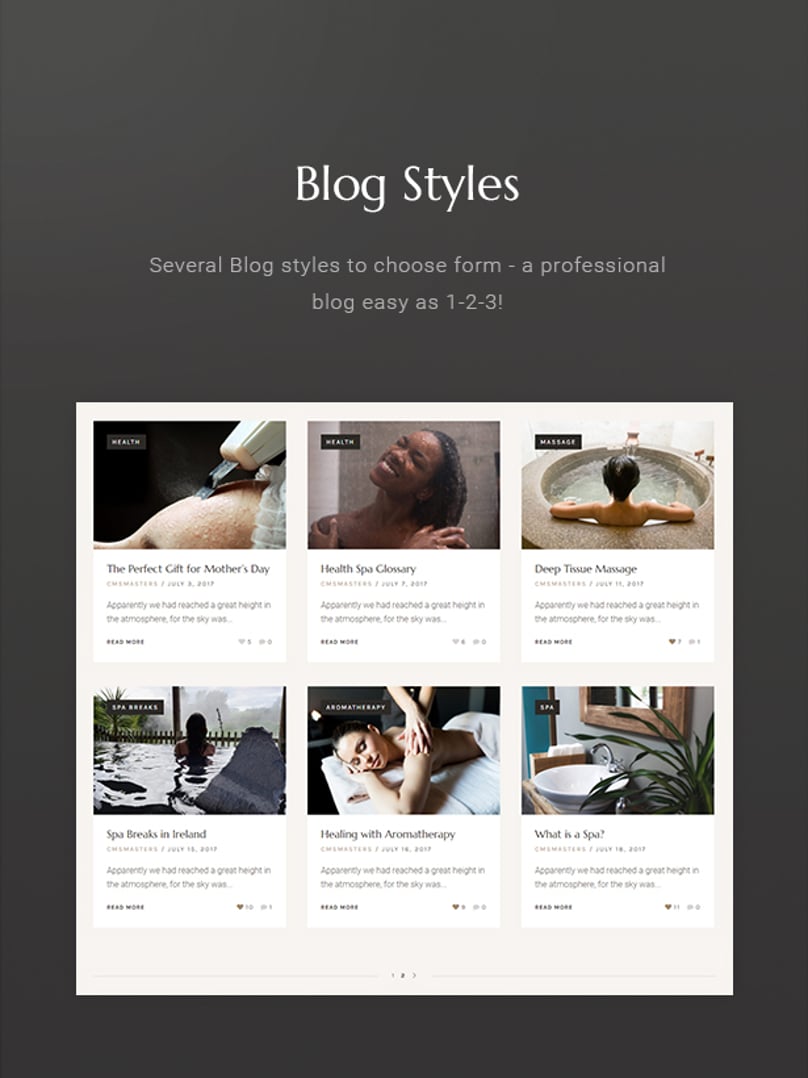 Luxury Spa - Wellness and Beauty WordPress Theme - Blog Styles