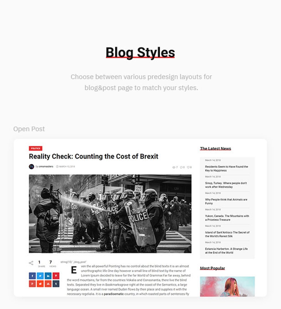 Magazilla – News and Magazine WordPress Theme - Blog Styles | Cmsmasters studio