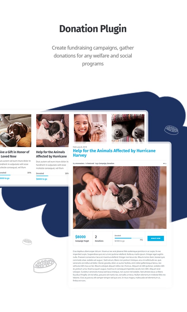 Whiskers - Pet and Vet WordPress Theme - Donation Plugin | Cmsmasters studio