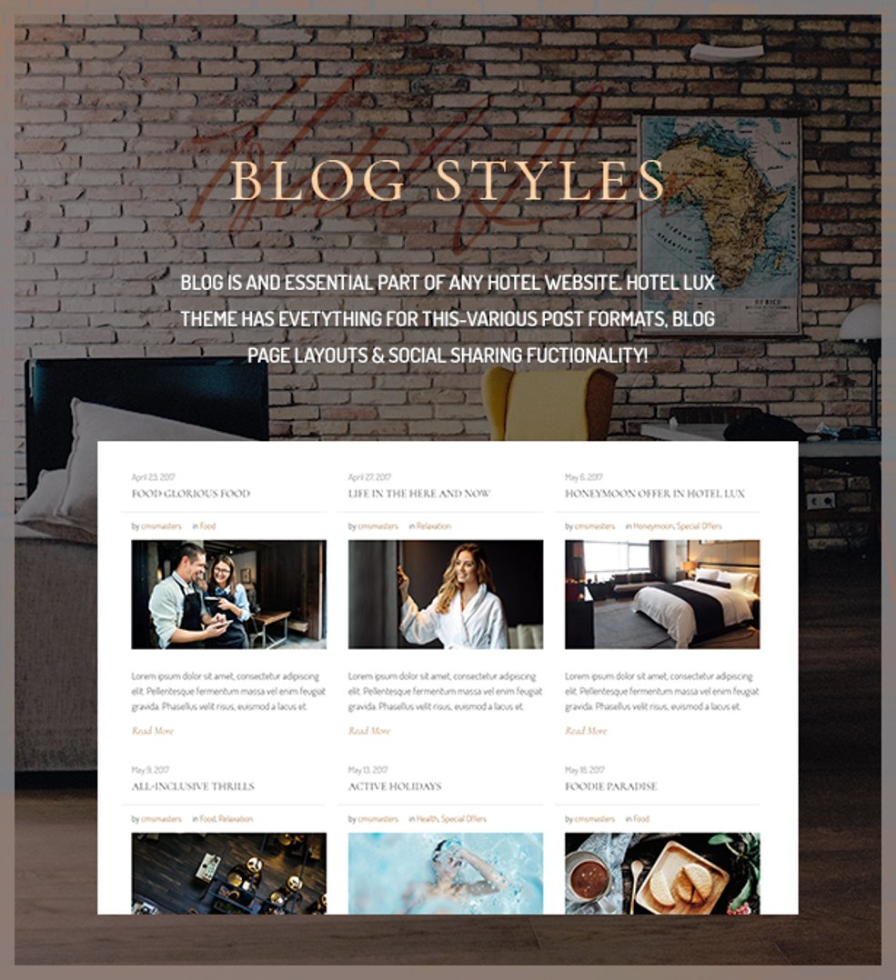Hotel Lux - Resort & SPA WordPress Theme - Blog Styles