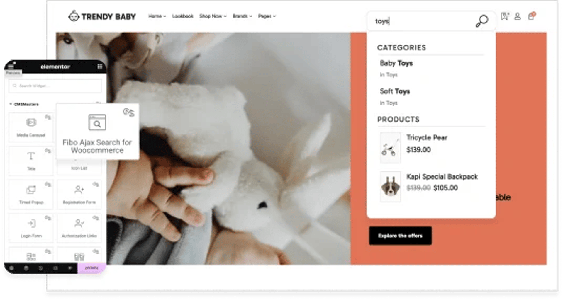 Trendy Baby - Children and Kids Store WordPress Theme - FiboSearch | Cmsmasters studio