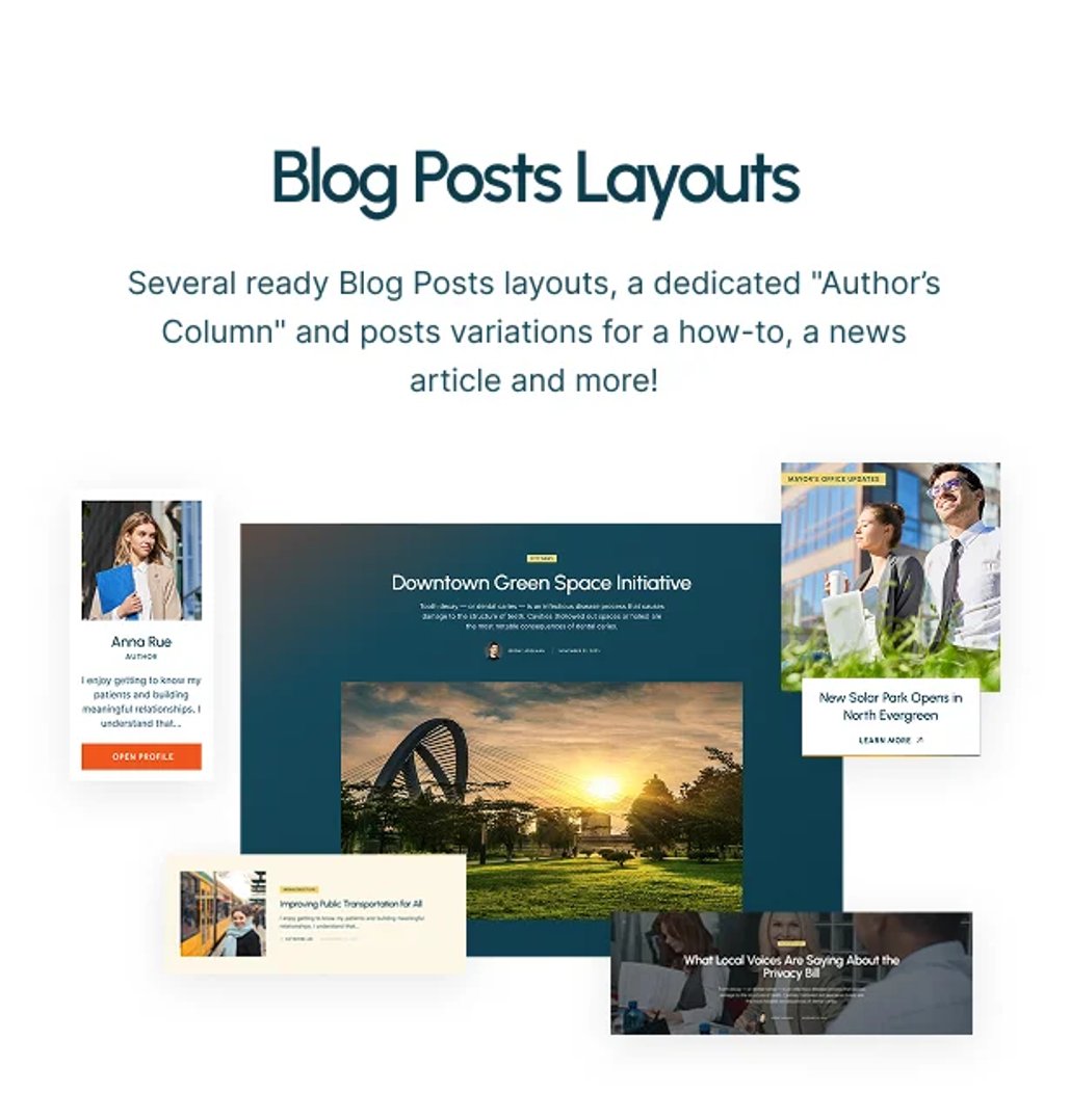 Town Hall - Municipal Portal & Local City Government WordPress Theme - Blog Posts Layouts | CMSMasters studio