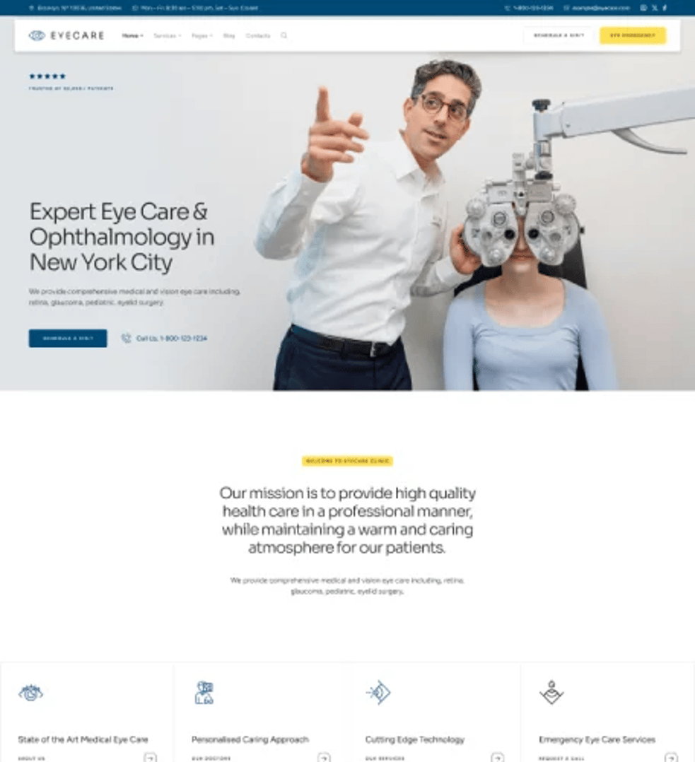 Eye Care - Eye Clinic & Family Optometrist WordPress Theme - Optometrist & Eye Doctor | CMSMasters studio