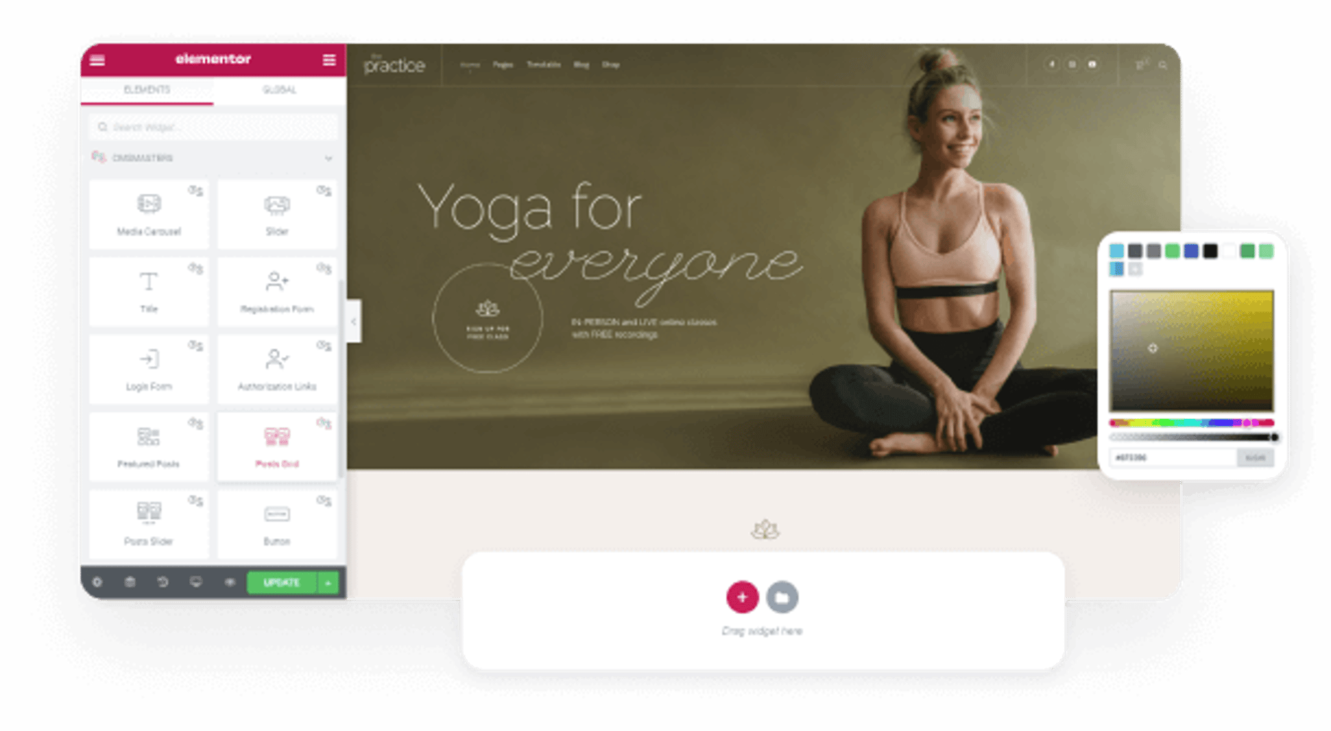 Prana Yoga WordPress Theme - Elementor Builder