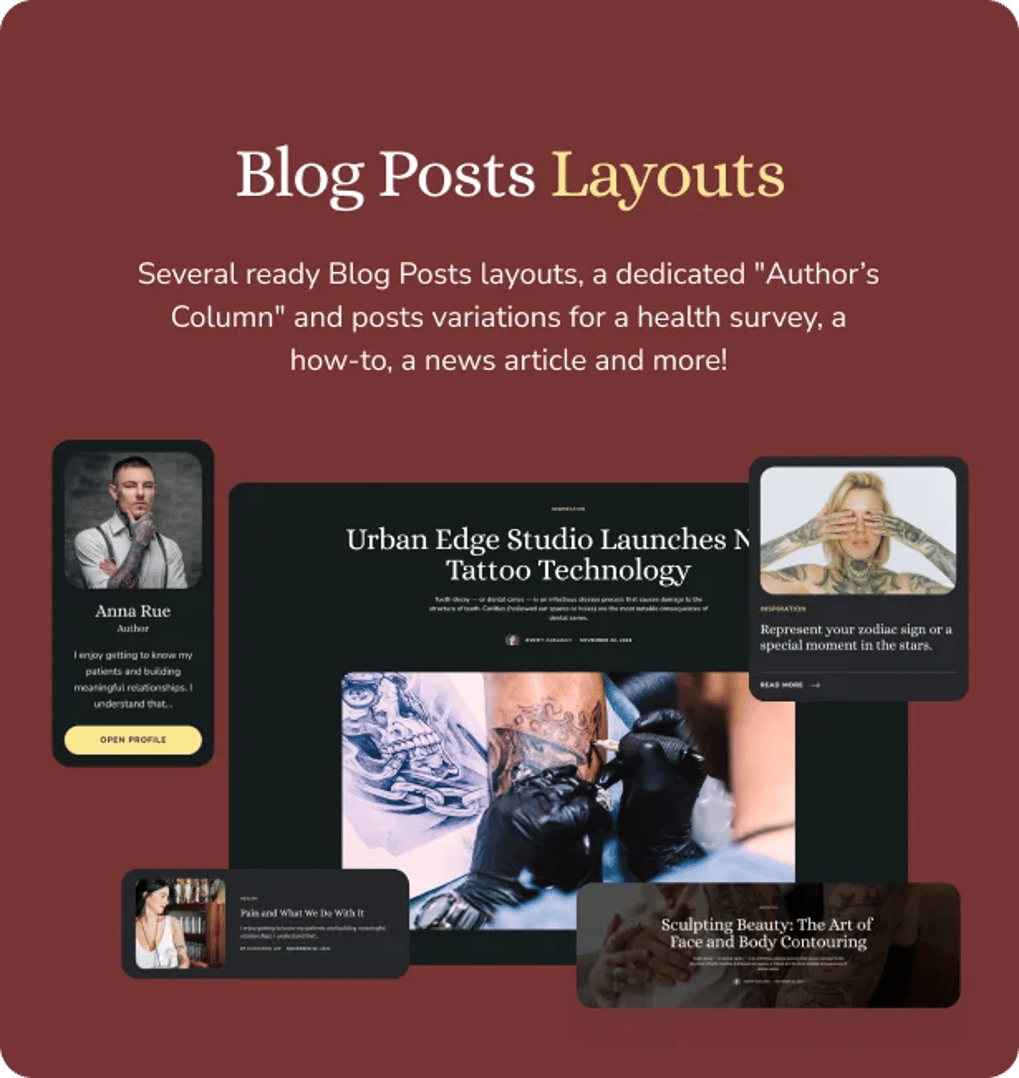 Urban Edge - Barbershop & Tattoo Studio WordPress Theme - Blog Posts Layouts | CMSMasters studio