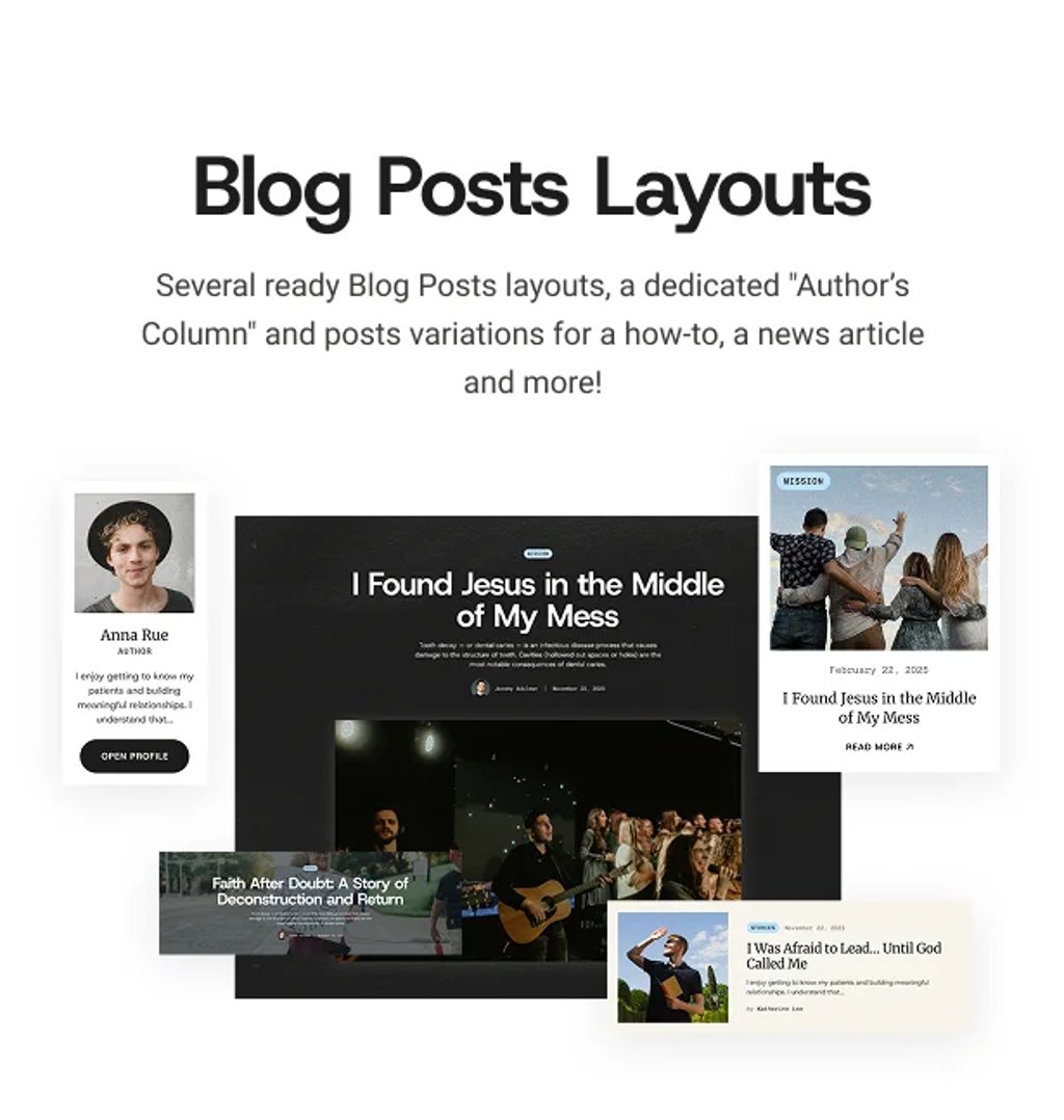 Christian Mission - Religious Events & Retreats Church WordPress Theme - Blog Posts Layouts | CMSMasters studio