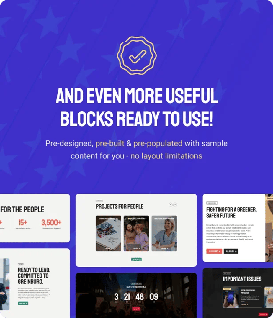Campaigner - Political Candidate & Election WordPress Theme - Useful Blocks | CMSMasters studio