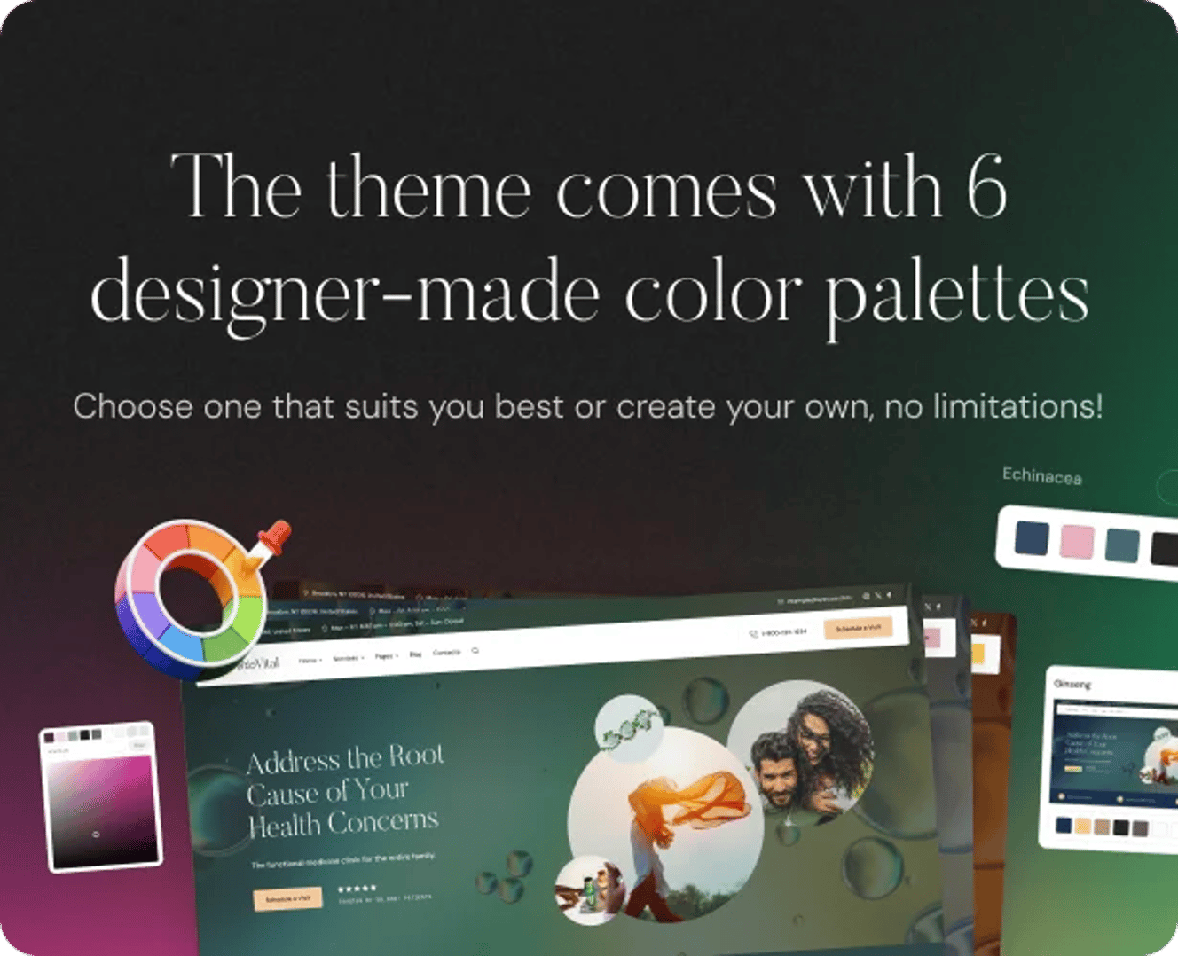 BioVital - Functional Medicine Doctor WordPress Theme - Color Palettes | CMSMasters studio