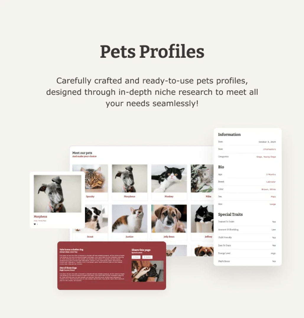 Pet Rescue - Animals and Shelter Charity WP Theme - Pets Profiles | CMSMasters studio